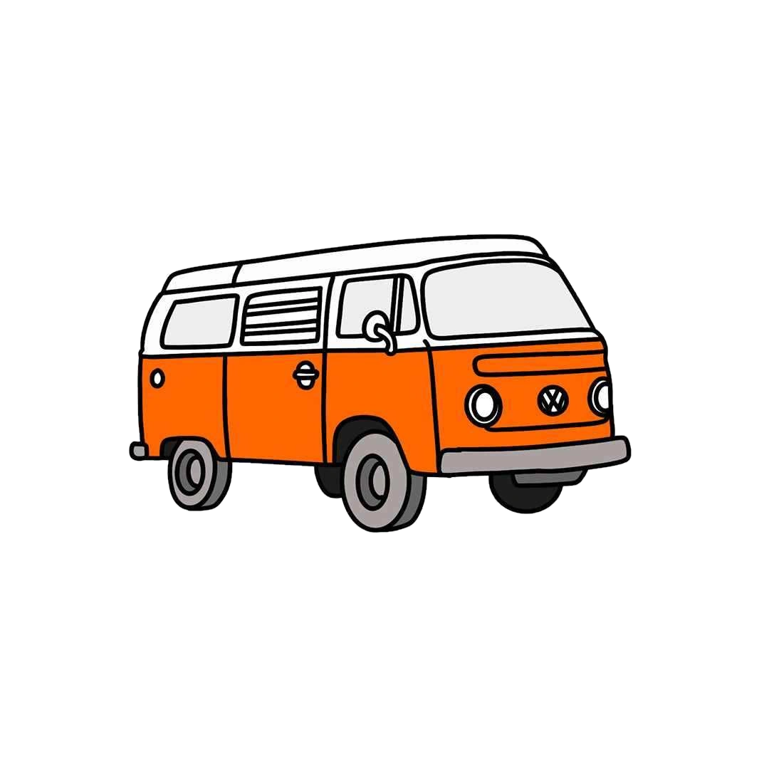 Orange Mini Bus Sticker
